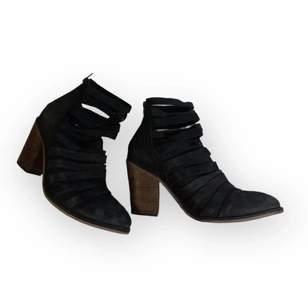 Free People Black Hybrid Strappy Bootie Size eu 41 US  8.5 - Picture 5 of 8